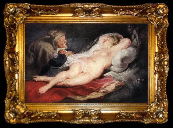 framed  Peter Paul Rubens The Hermit and the Sleeping Angelica, ta009-2